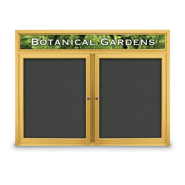 United Visual Products Open Faced Traditional Corkboard, 60x48" UV644A-BRONZE-PEARL - main